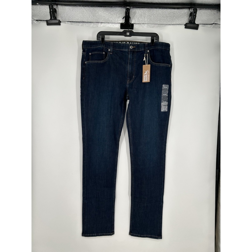 Eddie Bauer Voyagerโ Flex 2.0 Jeans Mens 40x36 Dark Wash Straight Leg Slim Fit